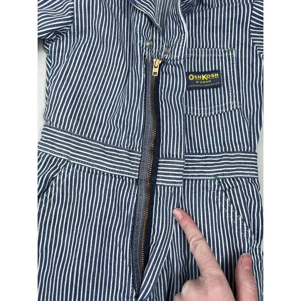 Vintage Child OshKosh B'Gosh Striped Sanforized Union Made Coveralls